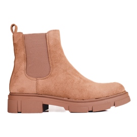 Stivali da donna in pelle scamosciata Shelovet beige Jodhpur