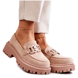 FB2 Francesina da donna con ornamento Beige Leeza H8-257