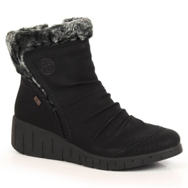 Stivali invernali da donna impermeabili Rieker Y1361-00 neri bianca