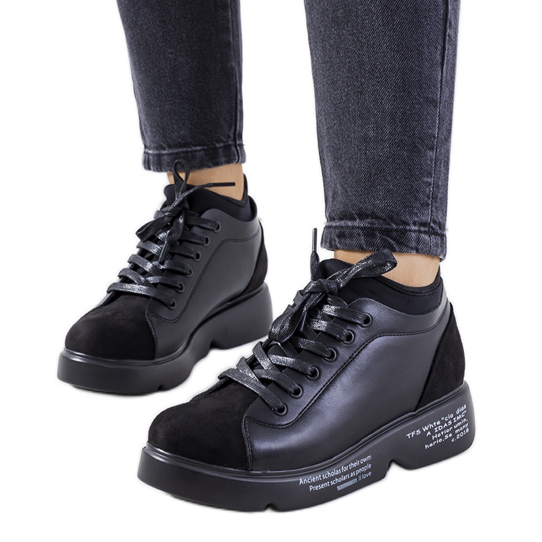 Sneakers nere con tacco alto di Ambly nero
