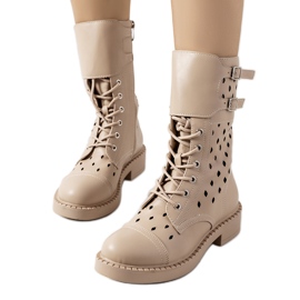 Stivali Finlay beige traforati