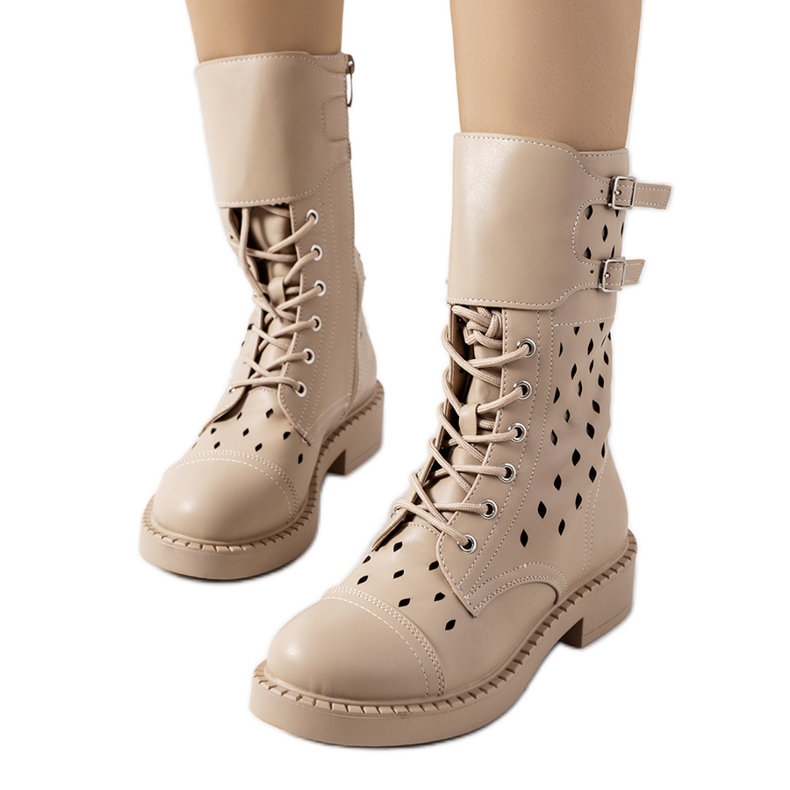 Stivali Finlay beige traforati