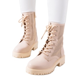 Stivali beige su suola alta Loop