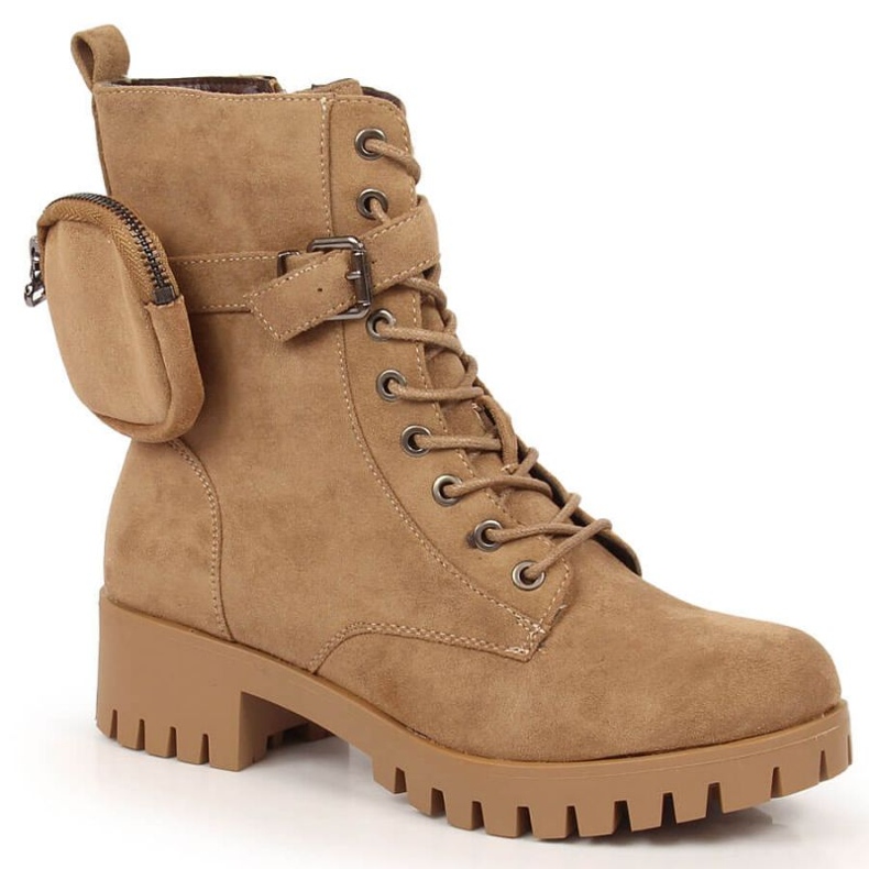 Trapper con tasca Jezzi W JEZ370 in suede isolante beige