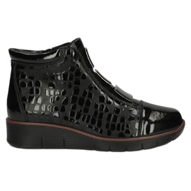 Stivali con zeppa isolati in pelle Filippo W PAW277A nero