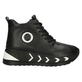 Stivali con zeppa isolati in pelle Filippo W PAW381 nero