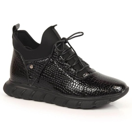 Stivali slip-on laccati Vinceza W JAN161A nero
