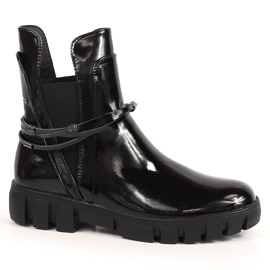Stivali neri Vinceza slip-on con ornamento rimovibile nero