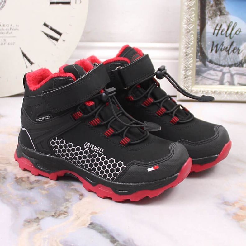 Doposci da bambino impermeabili con velcro American Club AM904B nero