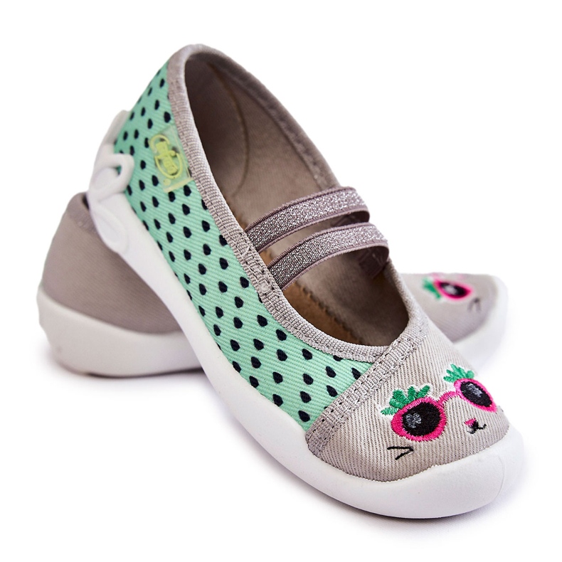BEFADO S.A. Ciabatte della Ballerina Befado Kitten 116X304 Verde-Grigio