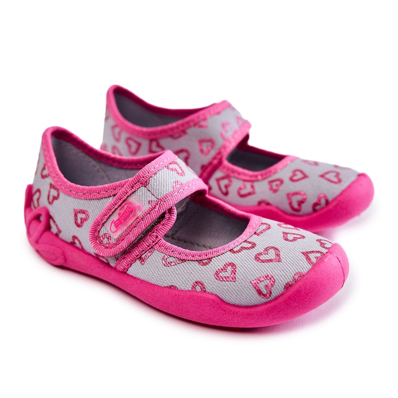 BEFADO S.A. Ciabatte Ballerina Cuore Bambini Befado 123X070 Grigio-Rosa