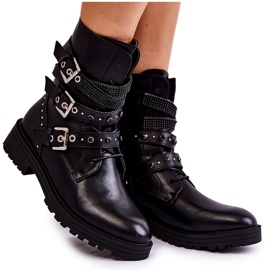 PG1 Stivali caldi da donna con strisce Plain Black Lambert nero