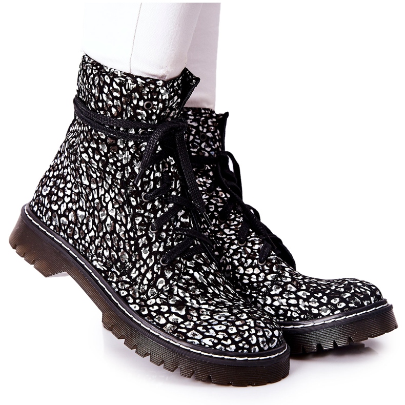Stivali da donna Glany Workers Maciejka Nero-Bianco 01609-48 bianca