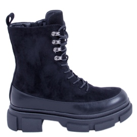 BM Stivali stringati Kinney Black nero