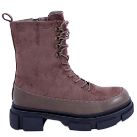 BM Stivali stringati Kinney Khaki marrone