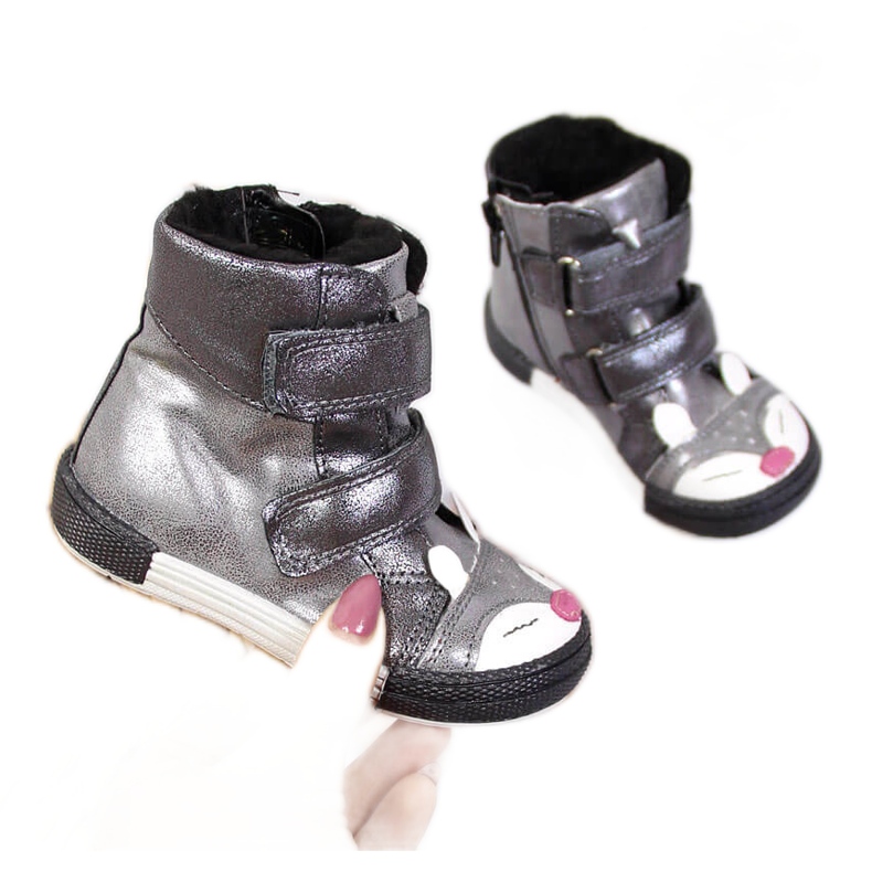 Scarpe da ragazza, velcro, volpe argentata, Kornecki 6583 d'argento