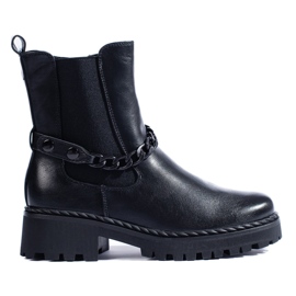 Stivaletti Chelsea da donna neri con catena nero
