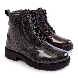 Stivali caldi laccati per bambini Big Star II374047 Nero-Argento