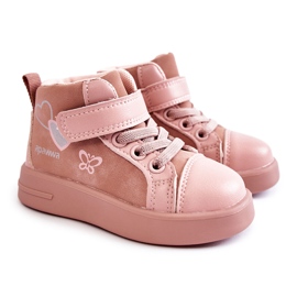 PA1 Sneakers Alte Da Bambino Con Velcro Rosa Cheezi