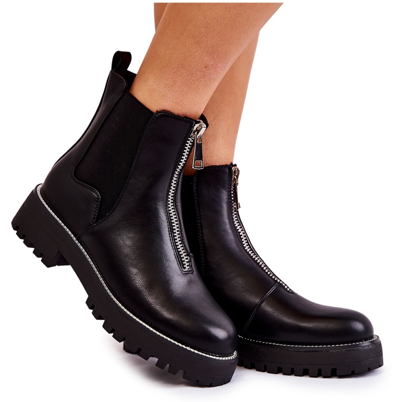 PG1 Stivali caldi alla moda Madeleine neri nero