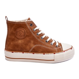 Sneakers alte da donna Cross Jeans KK2R4043C Camel marrone