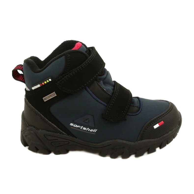 American Club Softshell Boys con una membrana blu navy WT70 nero