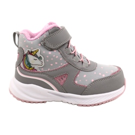 American Club Scarpe sportive per ragazze con una membrana RL92/22 Grey-Pink rosa