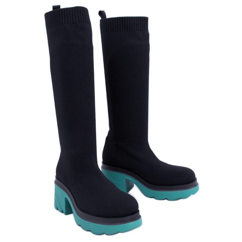 PA1 Stivaletti a calzino Tomaia Duff Blue nero multicolore verde