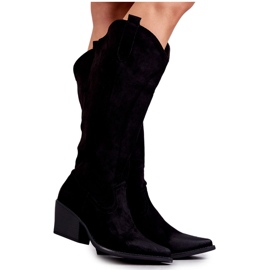 WS1 Stivali da cowboy in camoscio Nero Casey D7933