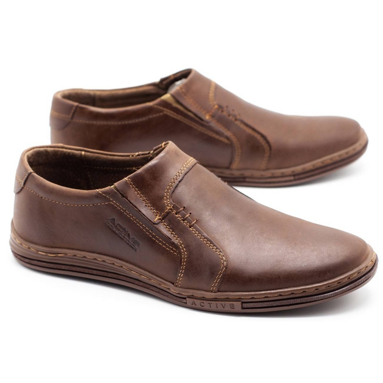 Polbut Mocassino da uomo realizzato in pelle 334 marrone
