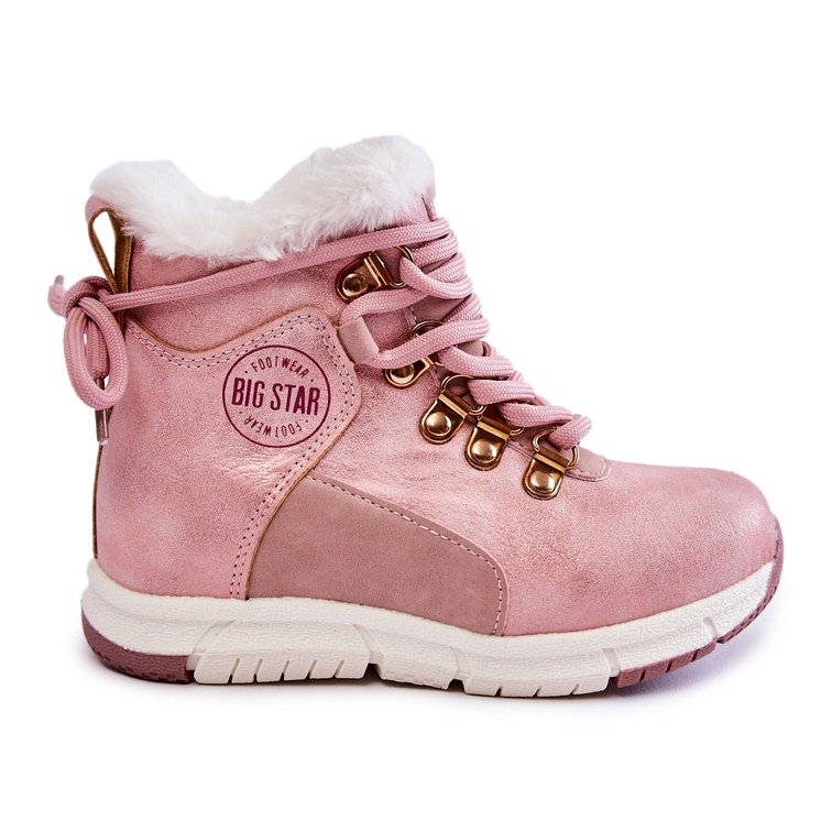 Stivali isolati per bambini con cerniera Big Star KK374177 Rosa