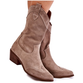 Lewski Shoes Stivali in camoscio Stivali da cowboy Scarpe Lewski 3198 Cappuccino marrone