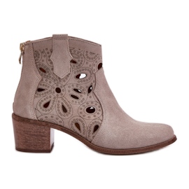 Lewski Shoes Stivaletti in pelle scamosciata traforati Scarpe Lewski 3170/2 Cappuccino beige