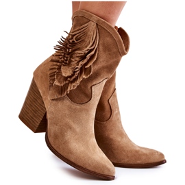 Lewski Shoes Stivaletti in pelle scamosciata da donna Scarpe Lewski 2808 / L Beige