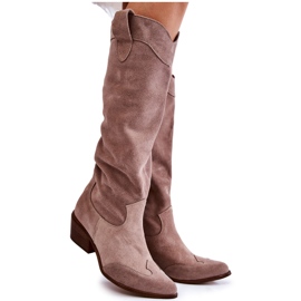 Lewski Shoes Stivali da donna con tacco alto Scarpe Lewski 3235 Cappucino beige