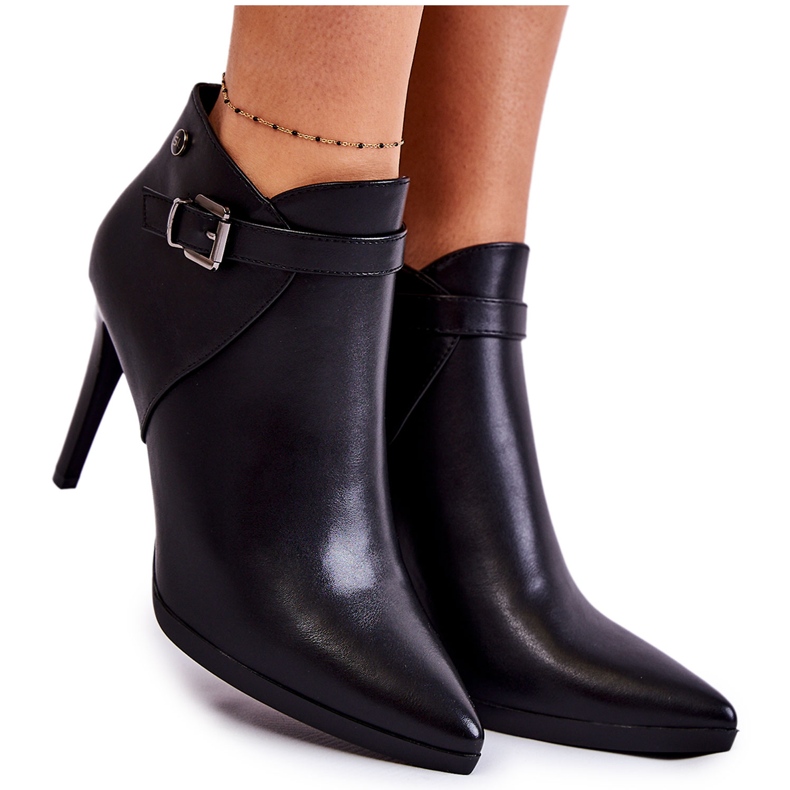 Sergio Leone Stivali caldi da donna su un tacco alto Black Tone nero