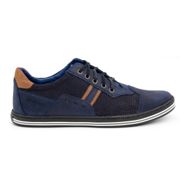 Polbut Scarpa casual da uomo 1801P nabuk/cammello blu navy