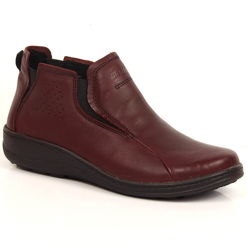 Comodi stivali in pelle da donna isolati Helios bordeaux marrone