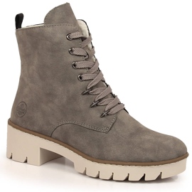 Comodi stivali grigi con plateau Rieker X5701-40 da donna grigi grigio