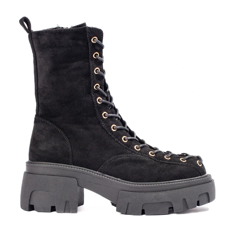 Scarpe da lavoro da donna stringate in camoscio nero