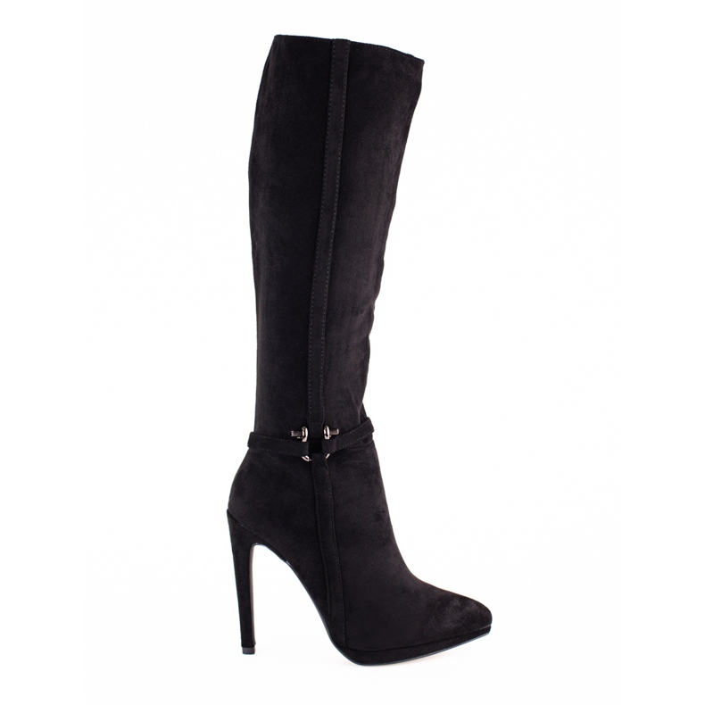 Stivali da donna su uno stiletto Shelovet nero