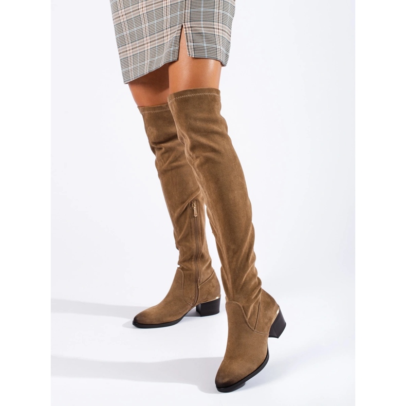 Stivaletti da donna in camoscio Vinceza marrone
