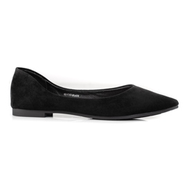 Ballerine nere da donna realizzate in suede ecologico Shelovet nero