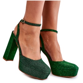 Sandali da donna Glitter su un tacco verde rosel