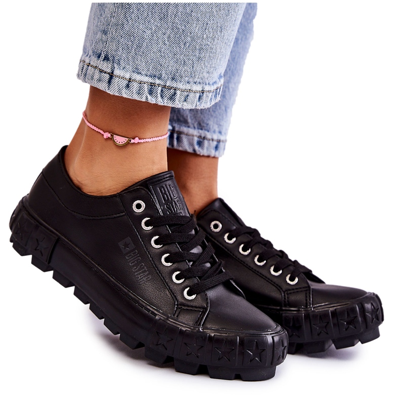 Sneakers in pelle alla moda Big Star KK274143 Nero