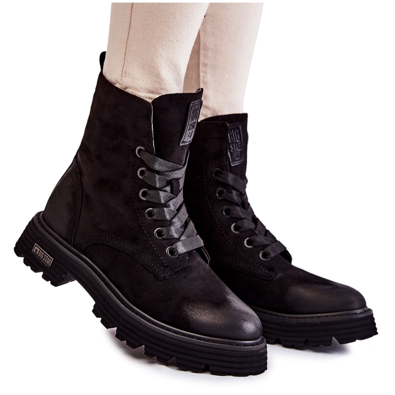 Stivali in pelle scamosciata da donna Big Star KK274503 Nero