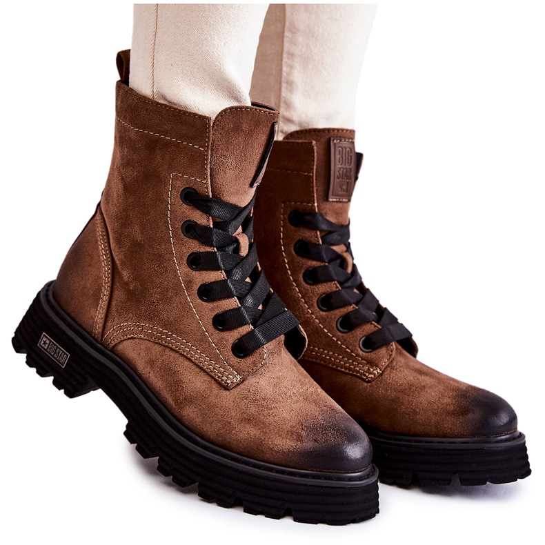 Stivali in pelle scamosciata da donna Big Star KK274504 Marrone