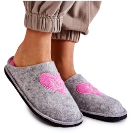 Pantofole Big Star fatte in casa KK276020 Grigio-Rosa