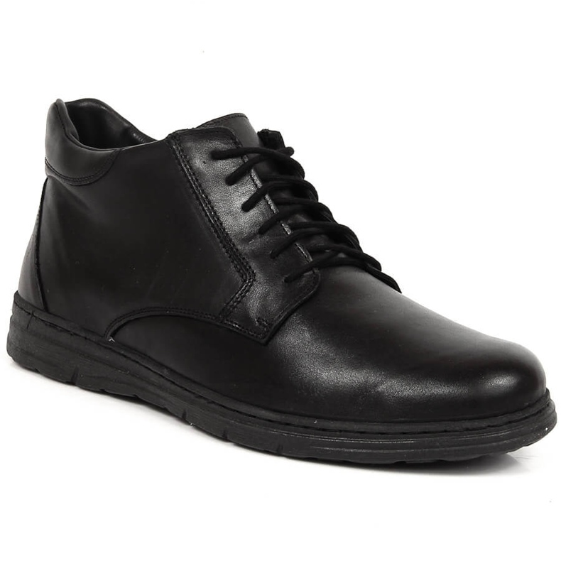 Scarpe comode da uomo in pelle nere Łukbut 1816 nero