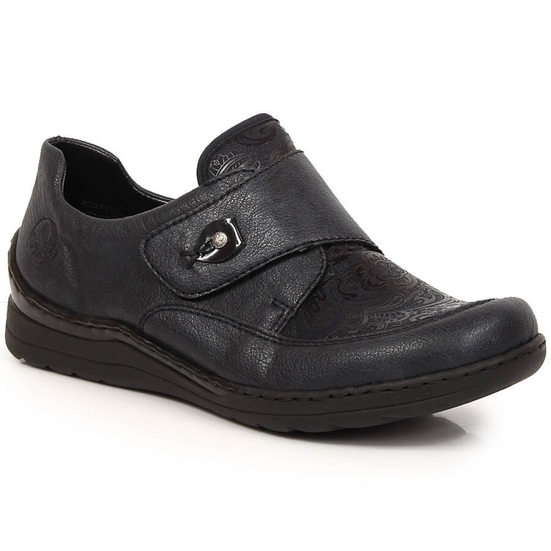 Scarpe da donna con velcro blu navy Rieker 48951-14